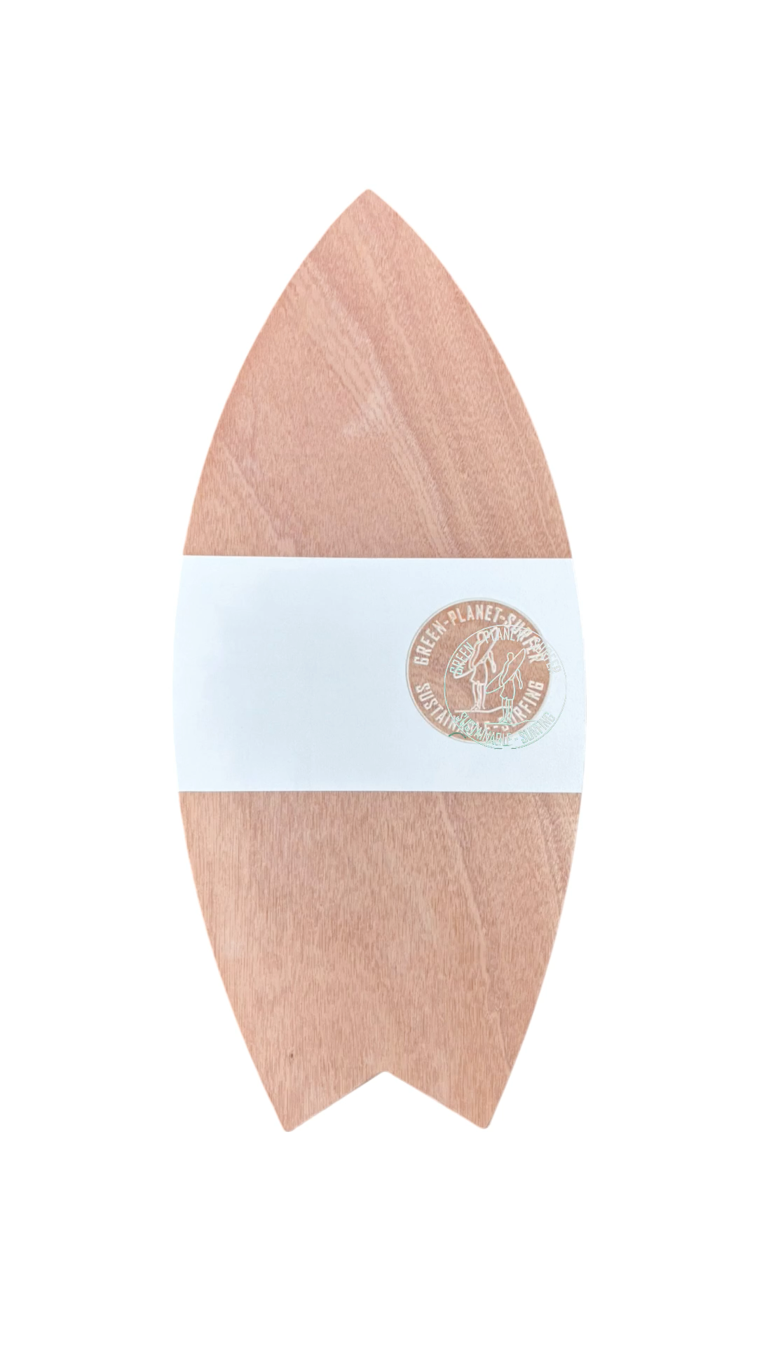 Retro Vibes timber balance board featuring a custom striped wood grain design for home surf practice.