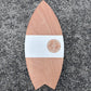 Retro Vibes timber balance board featuring a custom striped wood grain design for home surf practice.